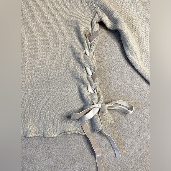 The Limited Sweater Turtleneck Long Sleeve Ribbon Creme Tan size Large - Picture 8 of 8